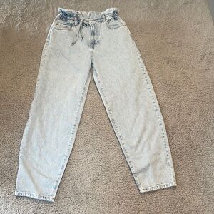 7 for All Mankind Paperbag Waist Balloon in Tuberose size 25